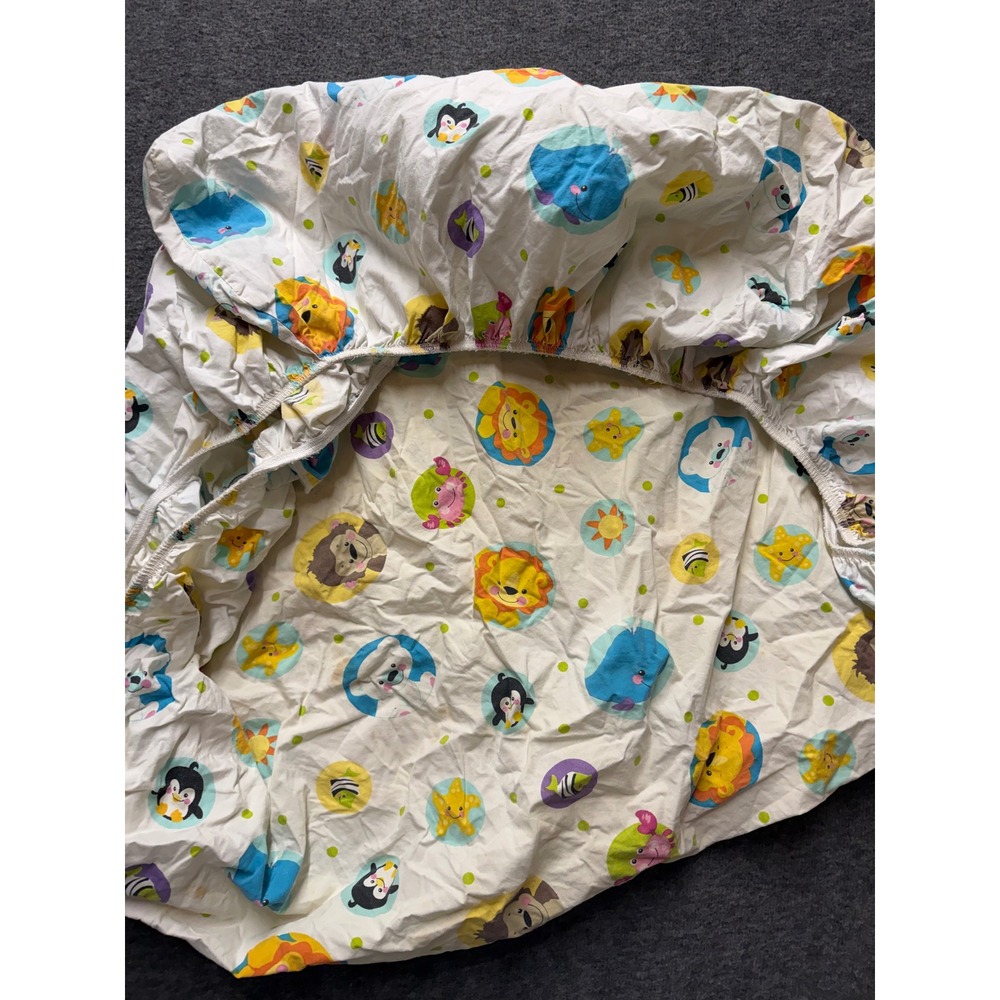 Vintage Precious Planet Fiher Price Fitted Toddler or Crib Bed Sheet Vintage - Picture 5 of 6